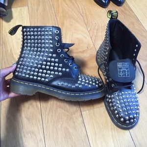 Spiked black leather Dr Martens m8 - hard to find!